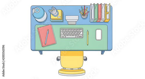 Efficient home office workspace with neatly arranged desk items promoting focus and organization