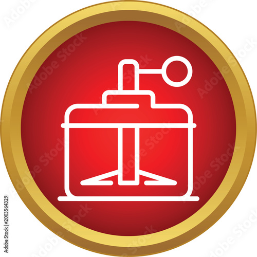 Manual food processor icon creating design concept for kitchen utensils