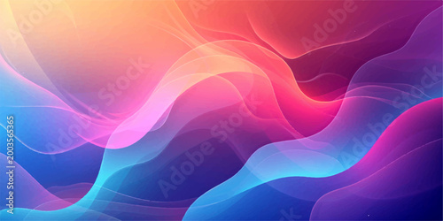An abstract, vibrant, flowing design in a gradient of colors, creating a sense of movement, energy, and visual appeal.