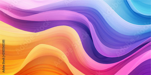 Abstract artwork featuring vibrant, swirling ribbons of color, showcasing a dynamic interplay of hues and textures. This image captures the essence of fluidity and energy.