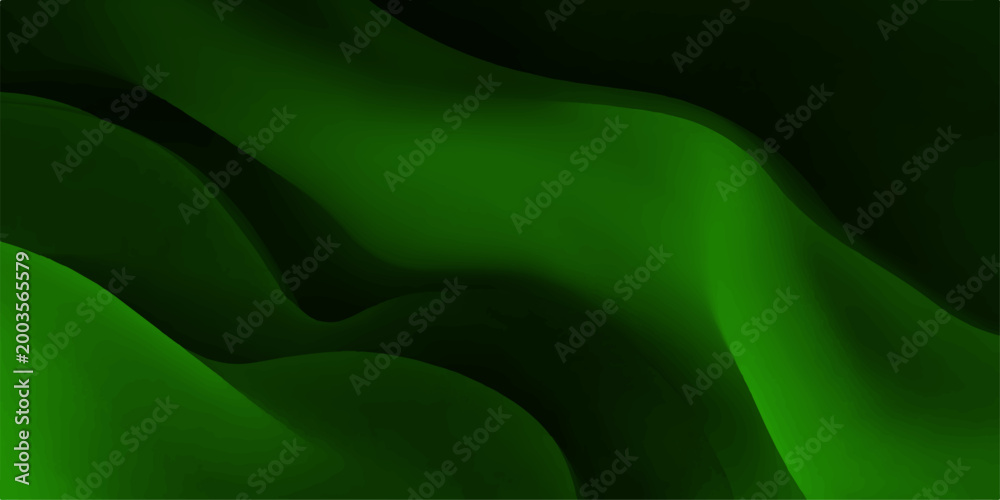 Obraz premium Dynamic and abstract green waves flow across the canvas, their smooth textures and tonal variations adding depth and visual intrigue.