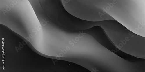 An abstract art piece of fluid, monochromatic forms in shades of gray, the image evokes a sense of calm and sophistication, inviting contemplation.