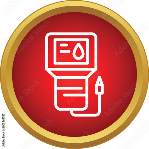 Glucometer measuring blood glucose levels for diabetes monitoring