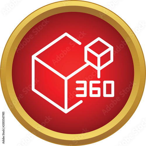 3d cube model with 360 indicating immersive virtual reality experience