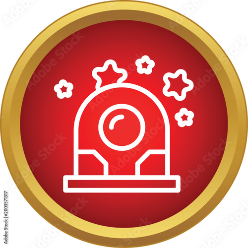 Crystal ball icon with stars representing magic, fortune telling, and future predictions