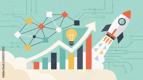 This abstract illustration evokes connectivity and collaboration. Ideal for representing data networks, strategic planning, or the interconnectedness 