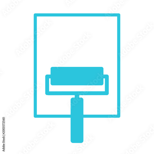 Graphic Rubber Printing Roller. Blue icon