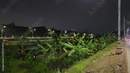 Street Edge Atmosphere Under Night Lights