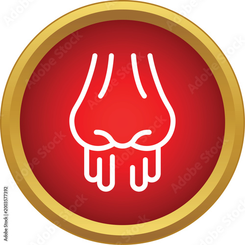 Nose icon showing a runny nose symptom from cold, flu or allergy