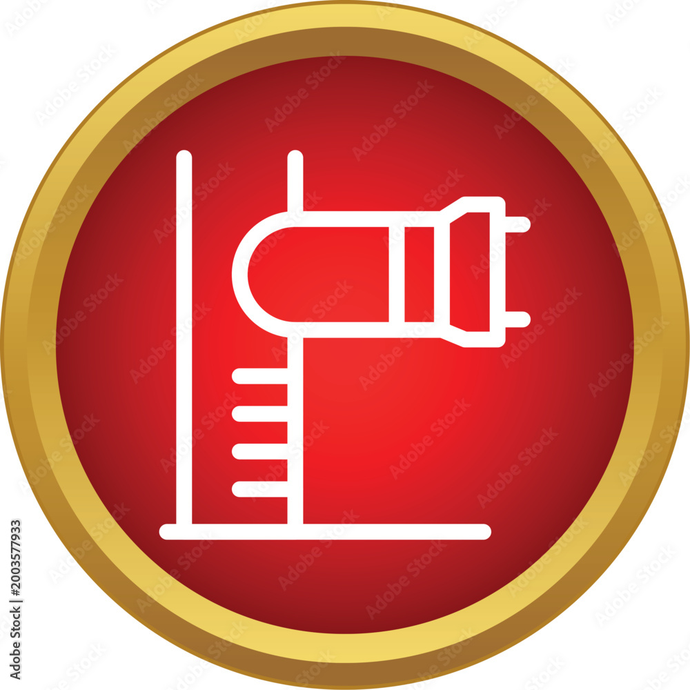 Fototapeta premium Ballistic testing icon showing a projectile being measured