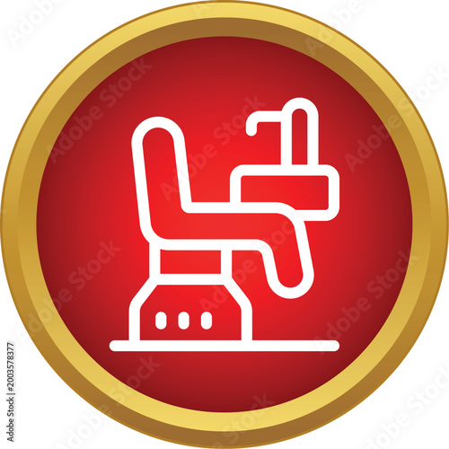 Dental chair icon symbolizing medical equipment used in stomatology for oral health