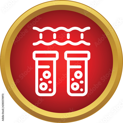 Test tubes with flowing genetic material signifying biotechnology and medical science
