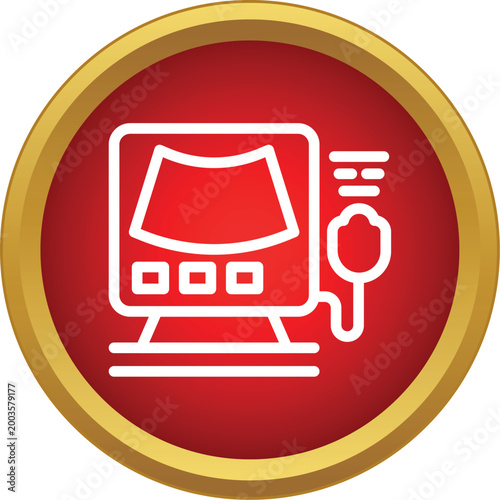 Ultrasound machine icon representing medical diagnostics and wellness technology