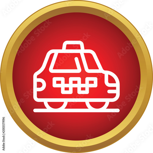 Taxi car icon representing urban travel or a ride sharing service button