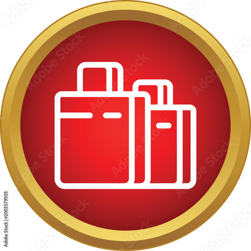 Shopping bags icon representing purchasing and consumerism in a flat style
