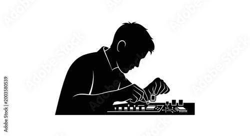 DJ mixing music on a console.