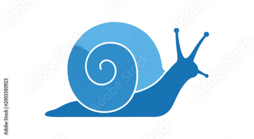 Fotografie Blue Snail Icon - Slow Motion Symbol
