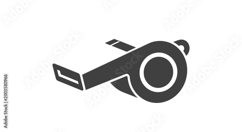 Schilderij op canvas Sports Referee Whistle Icon, Isolated on White Background