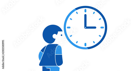 Photography Person looking at a clock, time management concept