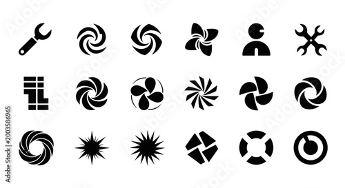 Abstract graphic elements set