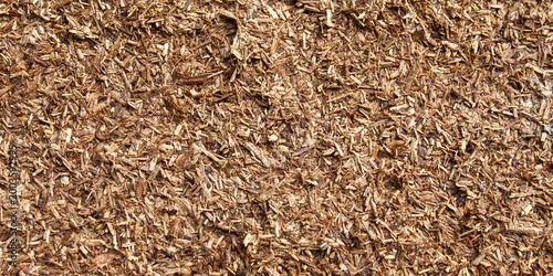 Tableau sur toile The rough, natural surface texture of wood chips or wood mulch