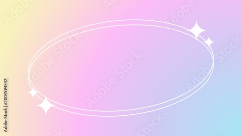 Rainbow gradient background and cute star frame