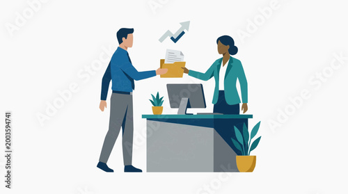 Business collaborators exchange document and working together in modern office 
