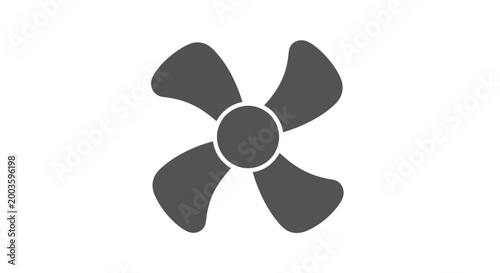 Simple dark gray fan icon on white background, vector illustration