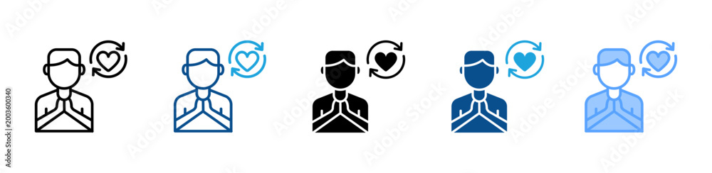Foto Relief web icon with multiple style collection