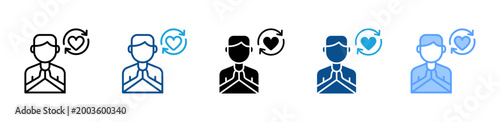 Konstfotografi Relief web icon with multiple style collection
