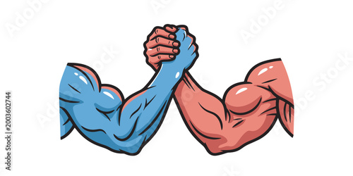 Muscular arms wrestling match competition strong.