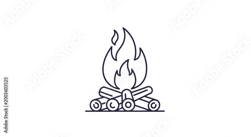 Tableau sur toile Burning Logs in a Fireplace.