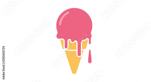 Colorful Ice Cream Cone Dessert Treat.