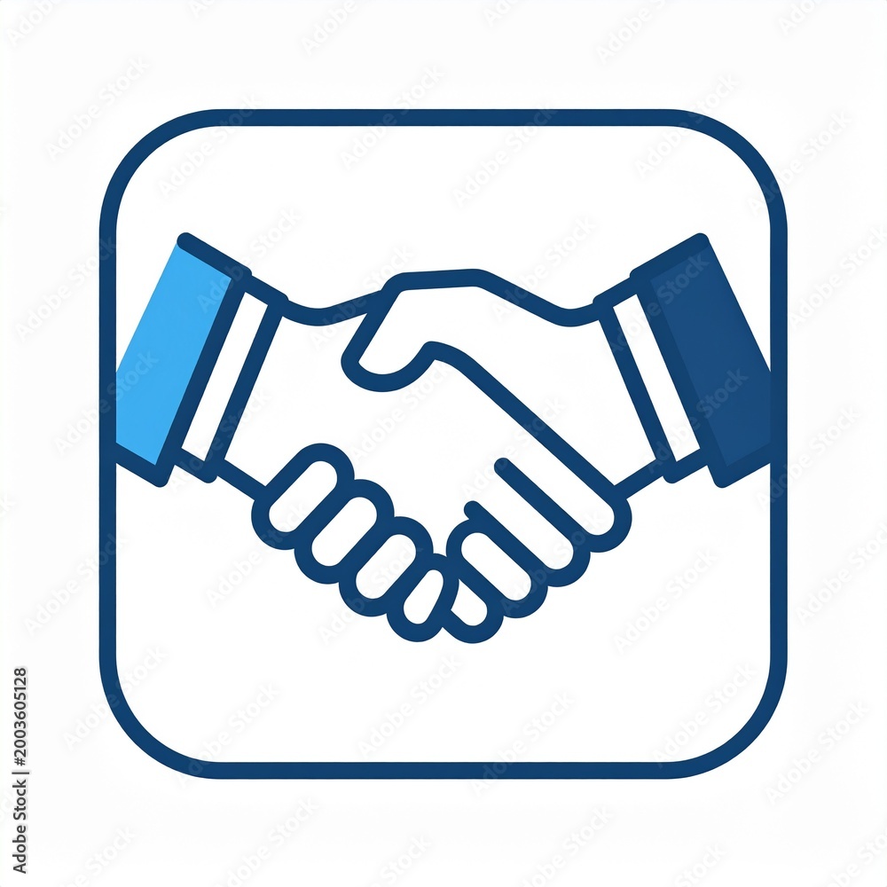 Obraz premium Business handshake deal closing agreement flat icon