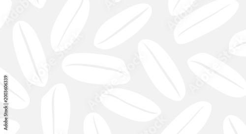 Fotografie Seamless pattern of white oat grains on a light gray background, minimalist desi