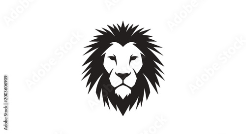 Black lion head with mane.