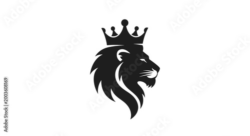 Lion wearing a crown king.