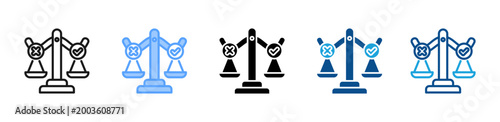 Fotografie Ethics web icon with multiple style collection