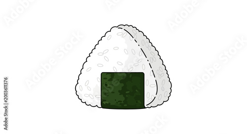 A triangular shaped rice ball.