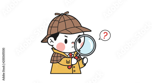 Cartoon detective dog in hat.