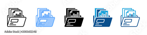 Φωτογραφία Report web icon with multiple style collection