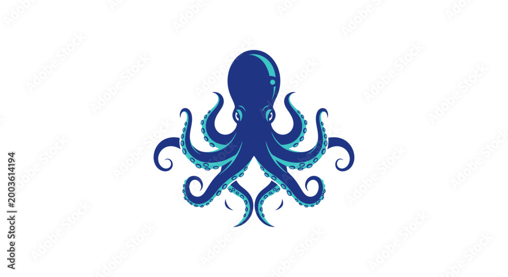 Obraz premium Blue Octopus Tentacles Cephalopod Marine.
