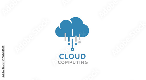 Cloud computing technology logo design.