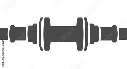 Industrial metal shaft with flanges, engineering machinery part, mechanical component