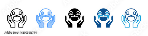 Meetup web icon with multiple style collection