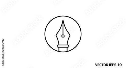 Fountain pen nib writing instrument.