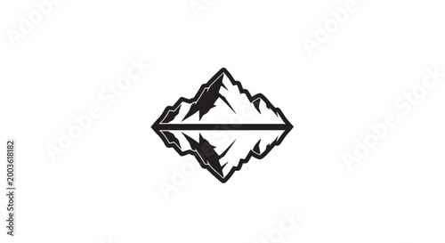 Mountain range silhouette logo icon.