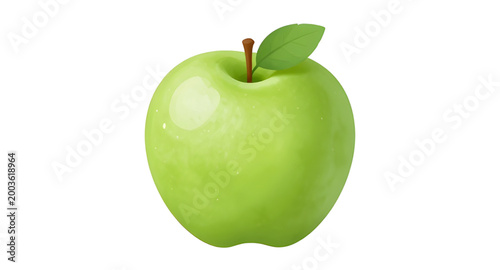 Bild auf Leinwand granny smith apple illustration, green apple fruit, fresh tart apple, crisp juic