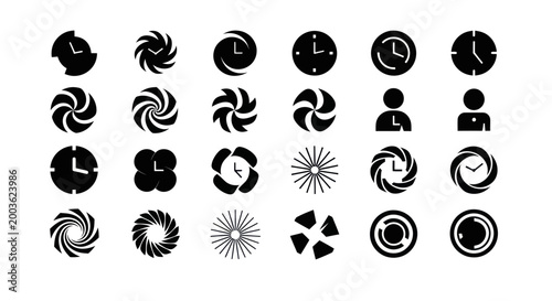 Abstract time and motion icons