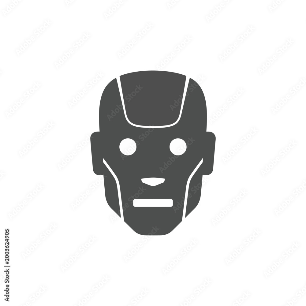 Obraz premium Icon of a robot head, symbolizing artificial intelligence and technology